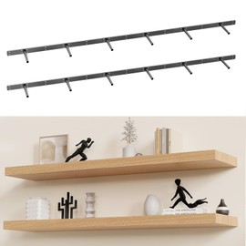 Kinchoix Hidden Floating Shelf Bracket 70 inch Heavy Duty Floating Shelf 2PCS Thickened Solid Steel Floating Shelf Hardware for Hidden Wall Shelves Support Kitchen/Living Room/Office (6 inch Rods)