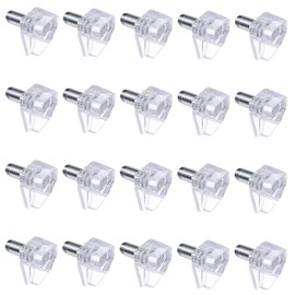 Coptiner 5mm Support Cabinet Shelf Pins 20Pcs Replacement Shelf Dowel Pins Holder Locking Pins for Shelving Wardrobe Kitchen Furniture Transparent