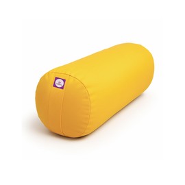 Yogikuti Iyengar Yoga Bolster for Restorative Yoga and Meditation – Lightweight Cotton Support Pillow with Handle for Easy Carry, Versatile for Pose Modification, Balance, Back Relief, and Relaxation (Yellow, L 61cm x dia. 23cm)