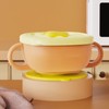 Toddler Suction Cup Bowls with Lids Prevent Falling Stainless Steel