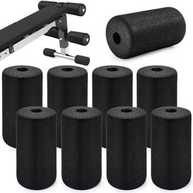 WRINGKIT 8 Pack Foot Foam Pads Rollers, Machine Leg Foam Roller, Fits 1" Tube, Buffer Tube Cover, Roller Pad for Leg Extension Weight Bench Inversion Gym Equipment Replacement