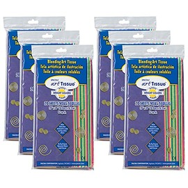 Spectra® Deluxe Bleeding Art Tissue, 10 Color Bright Assortment, 20" x 30", 20 Sheets Per Pack, 6 Packs