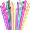 DAKOUFISH 8 Inch Reusable Plastic Replacement Drinking Straws for 12