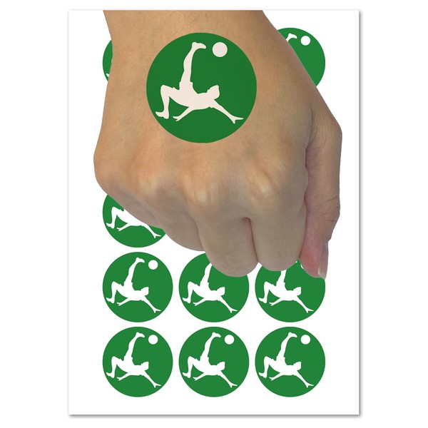Soccer Player Bicycle Overhead Scissors Kick Ball Association Football Temporary