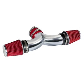 Rtunes Racing Short Ram Air Intake Airflow Inductions Kit + Filter Combo Compatible For 02-08 Ram / 04-07 Dakota/Durango / 04-07 Liberty 3.7L 4.7L with DUAL(2) Filters (Red)