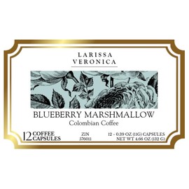 Blueberry Marshmallow Colombian Coffee (Single Serve K-Cup Pods) (Gourmet, Naturally Flavored, Whole Coffee Beans) (12 pods, ZIN: 576011)