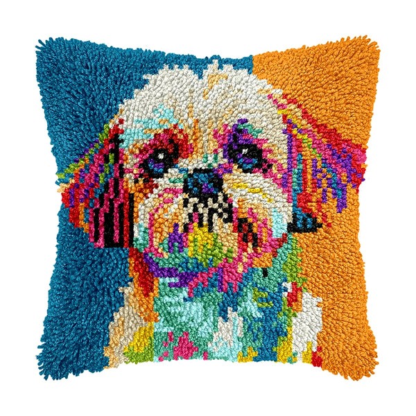 bositigo Dog Latch Hook Pillow Kit for Adults & Kids,