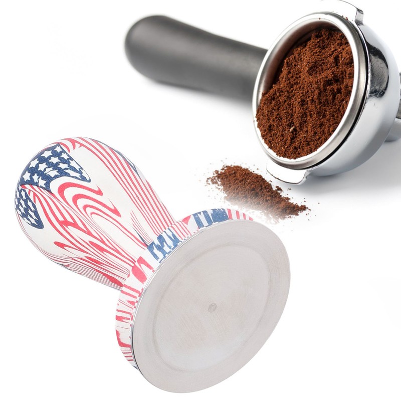 58mm Stripe Coffee Tamper Stainless Steel Coffee Powder Press Hammer