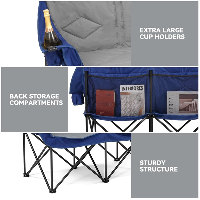 Double Camping Chairs Oversized Loveseat - 2 Person Camping Chair