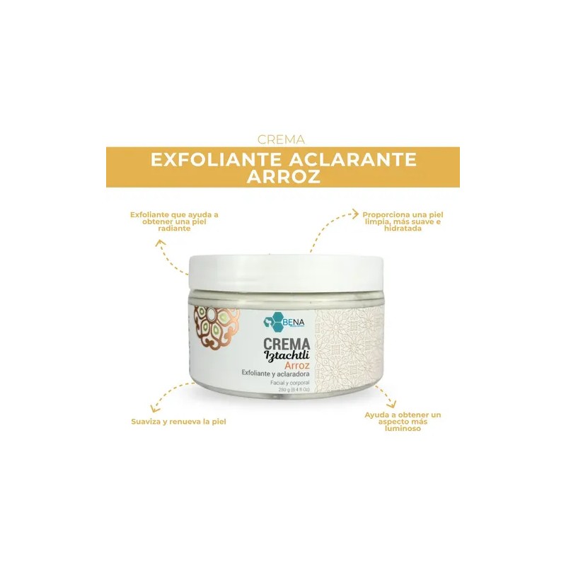 Crema Aclaradora Exfoliante Arroz Y Manteca De Karité Bena C