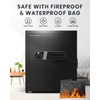 Safe Box, Home Safe with Key & Fireproof Waterproof Bag,