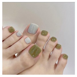 Nail Tips, 24 Pieces, Thumb Nail Seal, Foot False Nails, Nail Tips, Foot Nails, Reusable Gel Nail Tips, Summer Nails, Weddings, Coming-of-Age Ceremonies, Foot Nails, Easy Nail Removable, For Feet (J-159)