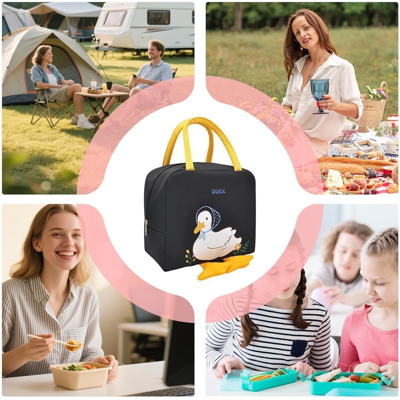 Bolsa Térmica Para El Almuerzo Con Diseño Pato, Gran Capacidad