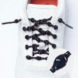 CATERPYRUN PR60-7JB Laces, Jaguar Black, 23.6 inches (60 cm), No Tie Shoelaces, Caterpillan + [Plus] Reflective Material, Made in Japan