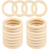 DDSHUN 20 Pcs Wooden Rings Unfinished Natural Wood Rings 55mm