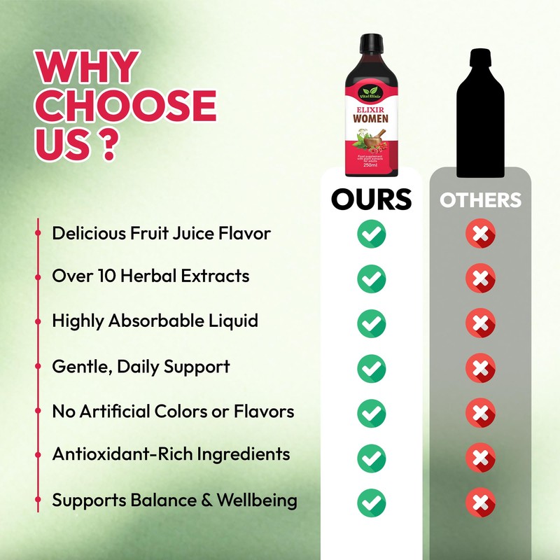 Elixir Women – Herbal Food Liquid Supplement with Hawthorn, Chamomile
