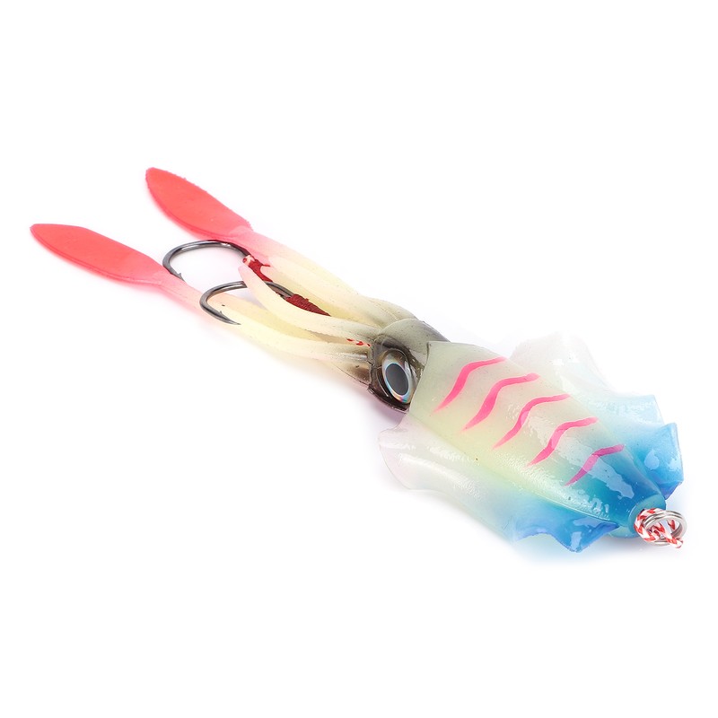 Fishing Squid Lure Octopus UV Luminous Squid Jigs with Hook
