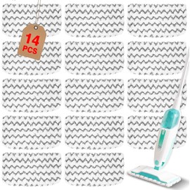 14 paquetes de almohadillas de repuesto para mopa de vapor compatibles con Shark Steam Mops S1000/S1000A/S1000C/S1000WM/S1001C, almohadillas lavables para vaporizador de piso, almohadillas limpiadoras