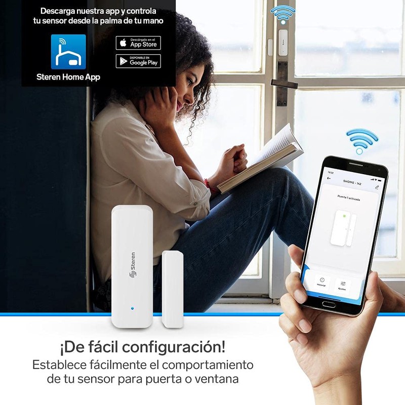 STEREN Sensor Wi-Fi* para Puerta o Ventana SHOME-142