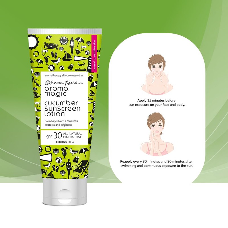Aroma Magic Cucumber Sunscreen Lotion with SPF 30 | Non-Nano