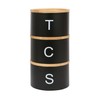 Harbour Housewares Stackable Tea Coffee Sugar Canisters with Bamboo Lids