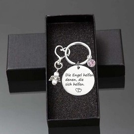 Yweeychain Guardian Angel Keychain, Gifts for Women Girlfriend, and Motivate Your Loved Ones Keychain for Women, Du Bist ein Geschenk der Angel, So Strahlhell