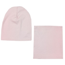 TupTam Hat and Scarf Kids Set - Soft Scarf Hat Set Kids for Autumn and Winter, Powder Pink, 52 - 56