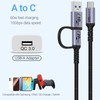 JBTOP 20Gbps Android Auto USB C Cable 2-in-1 [1ft, 2Pack]