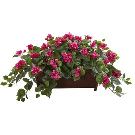 Nearly Natural Bougainvillea Artificial Decorative Planter Silk Plants, Pink