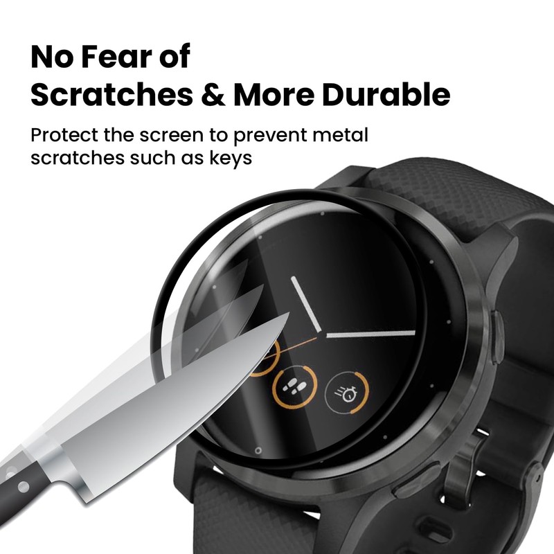 Compatible with Garmin Vivoactive 4 Screen Protector, 3D Anti-Scratch HD