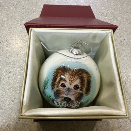 Pier 1 Imports 2017 Li Bien Dog with Bow Tie Christmas Ornament from Pier 1 Imports