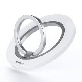 Nimaso 360 Degree Rotating Smartphone Ring, MagSafe Compatible, Magnetic Ring, Smartphone Fall Prevention, Angle Adjustment, Stand Function, Magnetic Enhancement, Metal Ring Included, Compatible with