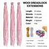 Wool Dreadlock Extensions 22 Inches Pink Double Ended Dreadlocks Extensions