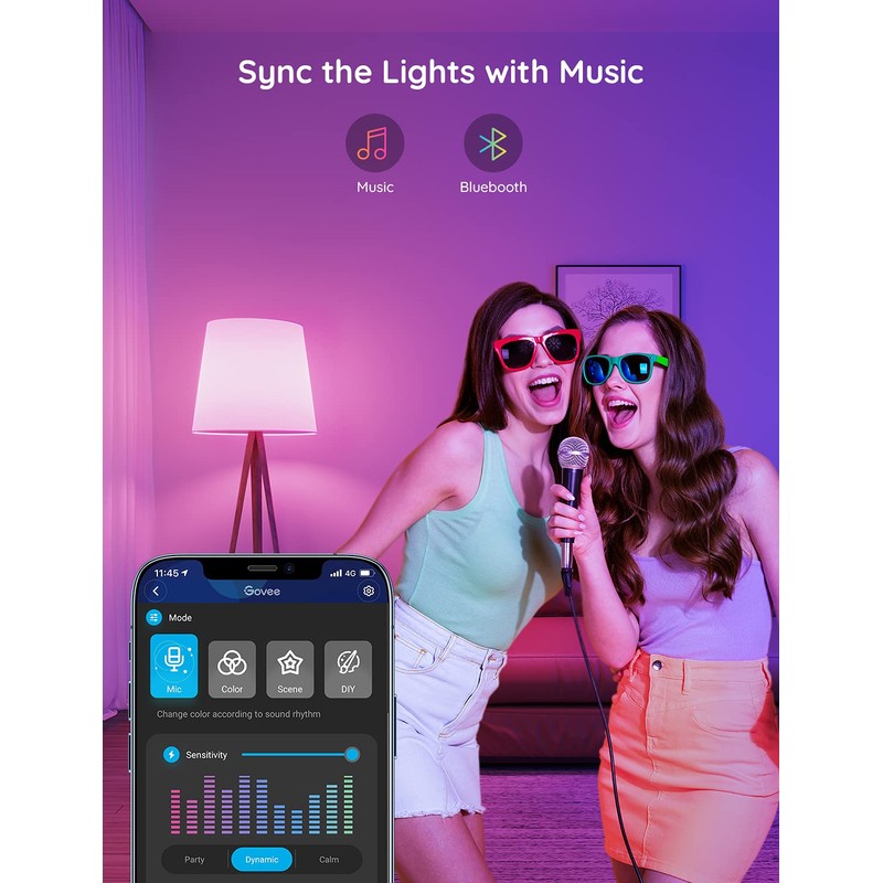 Govee Smart Light Bulbs, WiFi Bluetooth Color Changing Bulbs, Music