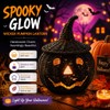 Black Handwoven Seagrass Pumpkin Jack-O-Lantern for Spooky Halloween Candy Storage,