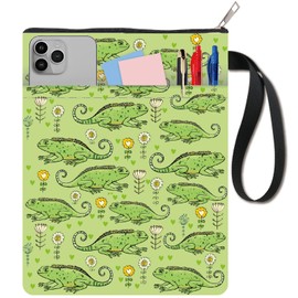 CRASPIRE Lizard Book Sleeve Book Cover Washable Cloth Zipper Front Pocket 11 x 8.7 Inch Fantasy Novel Reader Gift Bookish Inspired Paperback Protector Librarian Bookworm Hardcover Pouch Bibliophile