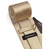 HISDERN Champagne Ties for Men Classic Silk Tie and Pocket