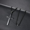 REVEMCN Stainless Steel Jesus Cross Pendant Necklace for Men Women