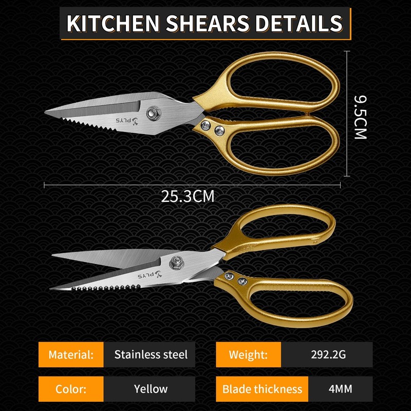 Plys Heavy Duty Kitchen Scissors, All-Purpose Kitchen Shears, German Stainless