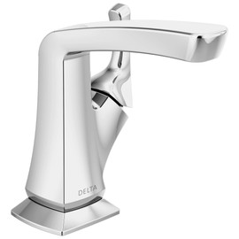 Delta Faucet Vesna Single Hole Bathroom Faucet, Single Handle Bathroom Faucet Chrome, Bathroom Sink Faucet, Drain Assembly, Worry-Free Drain Catch, Chrome 15789LF