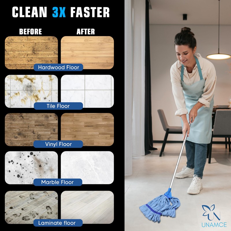 2 Pack - Replacement Heavy Duty Microfiber Mop Head |