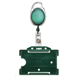 Customcard ltd Premier Yo Yo Badge Pull Reel With Matching Colour Open Faced ID Card Holder Green