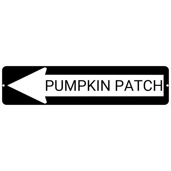 PUMPKIN PATCH Black Left Arrow 24 x 6 inch Aluminum