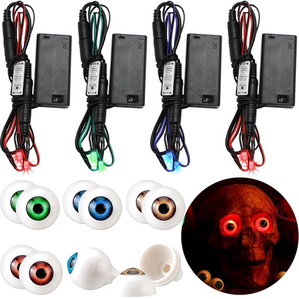 Halloween LED Glowing Eyes with Effect Controller and Plastic Eyeballs, Battery Not Included