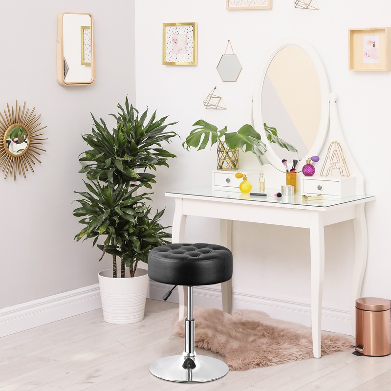 SEGAWE Adjustable Vanity Stool 360° Swivel Ottoman Chair Stool for