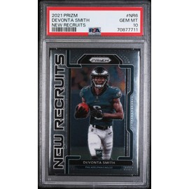 Graded 2021 Panini Prizm DeVonta Smith #NR6 New Recruits Rookie RC Football Card PSA 10 Gem Mint