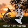 French Horn Necklace Sterling Silver Music Instrument French Horn Jewelry