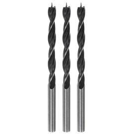HARFINGTON 3pcs Brad Point Drill Bits 5.5mm(7/32") Dia Straight Round Shank Drill Metric Brad Point 2.17" Drilling Depth Spiral Twist Drill Bits for Carpenter Woodworking Plastic Rubber