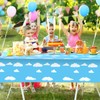 Blue Sky White Clouds Birthday Party Supplies Cartoon Story Tablecloth