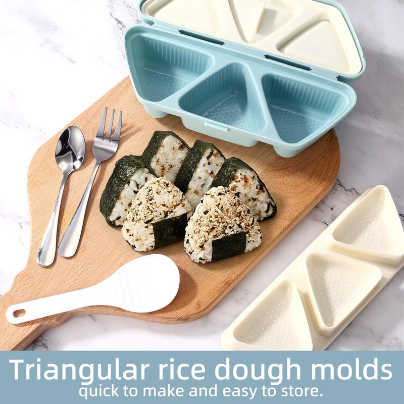 Sinbana 6 in 1 Onigiri Mold, Blue PP Triangle Rice